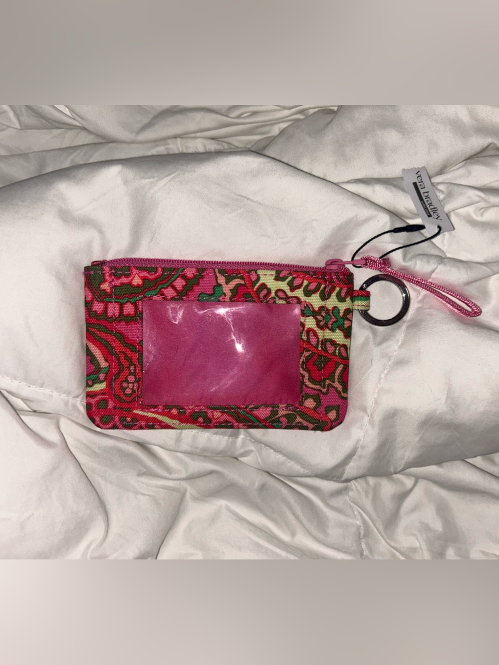 Vera Bradley NWT ID Wristlet Keychain in “Capri Pink”